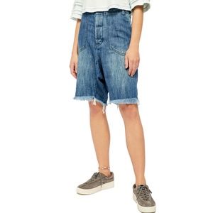 Free People Fringe Hem High Waist Baggy Shorts 2